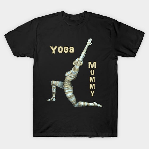 Yoga Mummy Warrior Pose T-Shirt by Captain Peter Designs